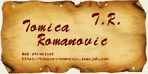 Tomica Romanović vizit kartica